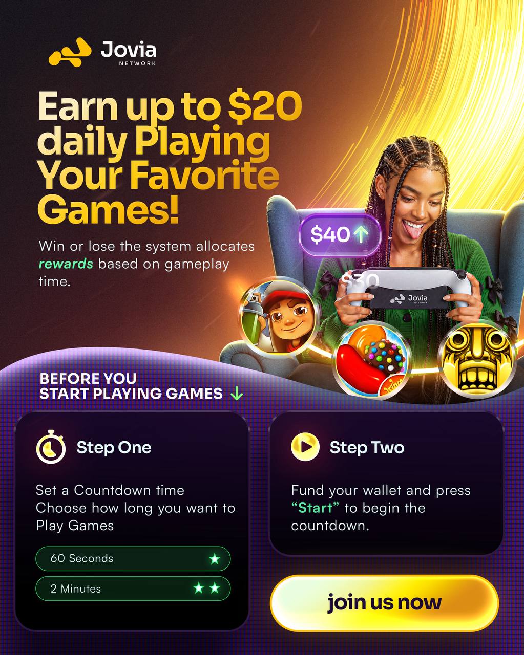 Jovia fun games promotional feature